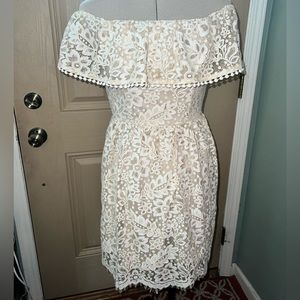 Altar’d State Fancy Dress Ivory Size Small Off the Shoulder